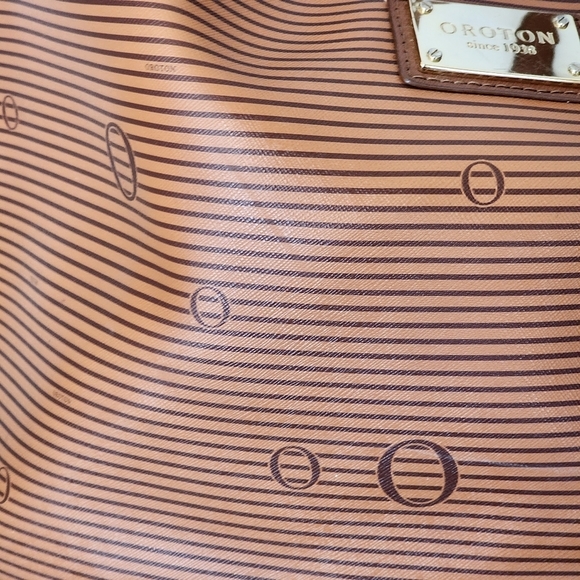 Oroton tote bag Saffiano PU leather chestnut 42x33 cm - Picture 8 of 16